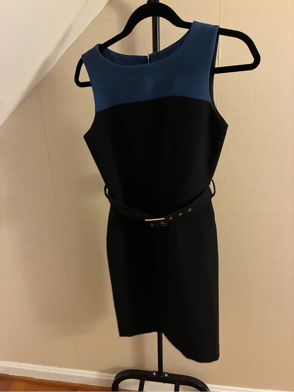Banana Republic Black Dress with Blue Yoke - size 0P